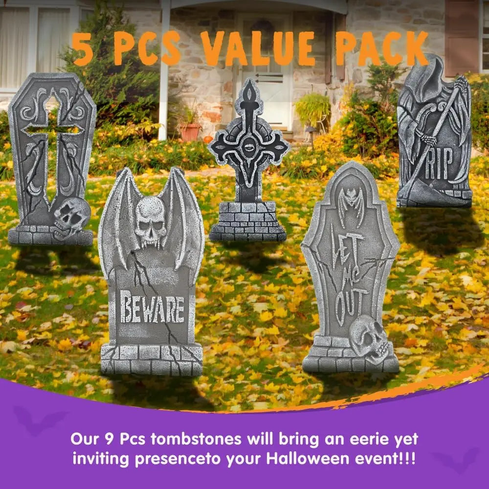 Halloween Outdoor Tombstone Decorations With Stakes For Yard