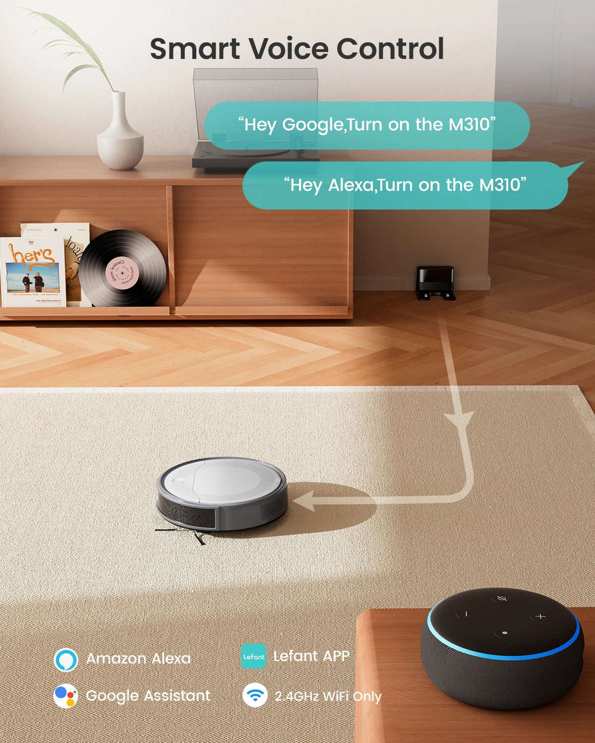 Lefant M310 Robot Vacuum Cleaner With Smart WiFi Voice Control