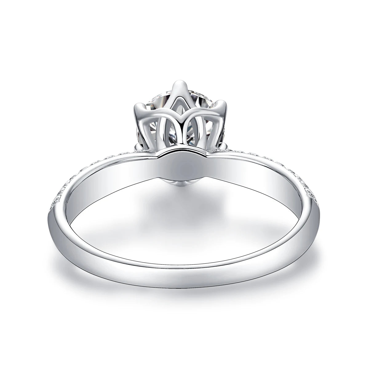 1pc 1ct 2ct 3ct Moissanite Ring 925 Sterling Silver 18K Gold Plated Elegant Gift Jewelry for Women Comes with GRA Certificate