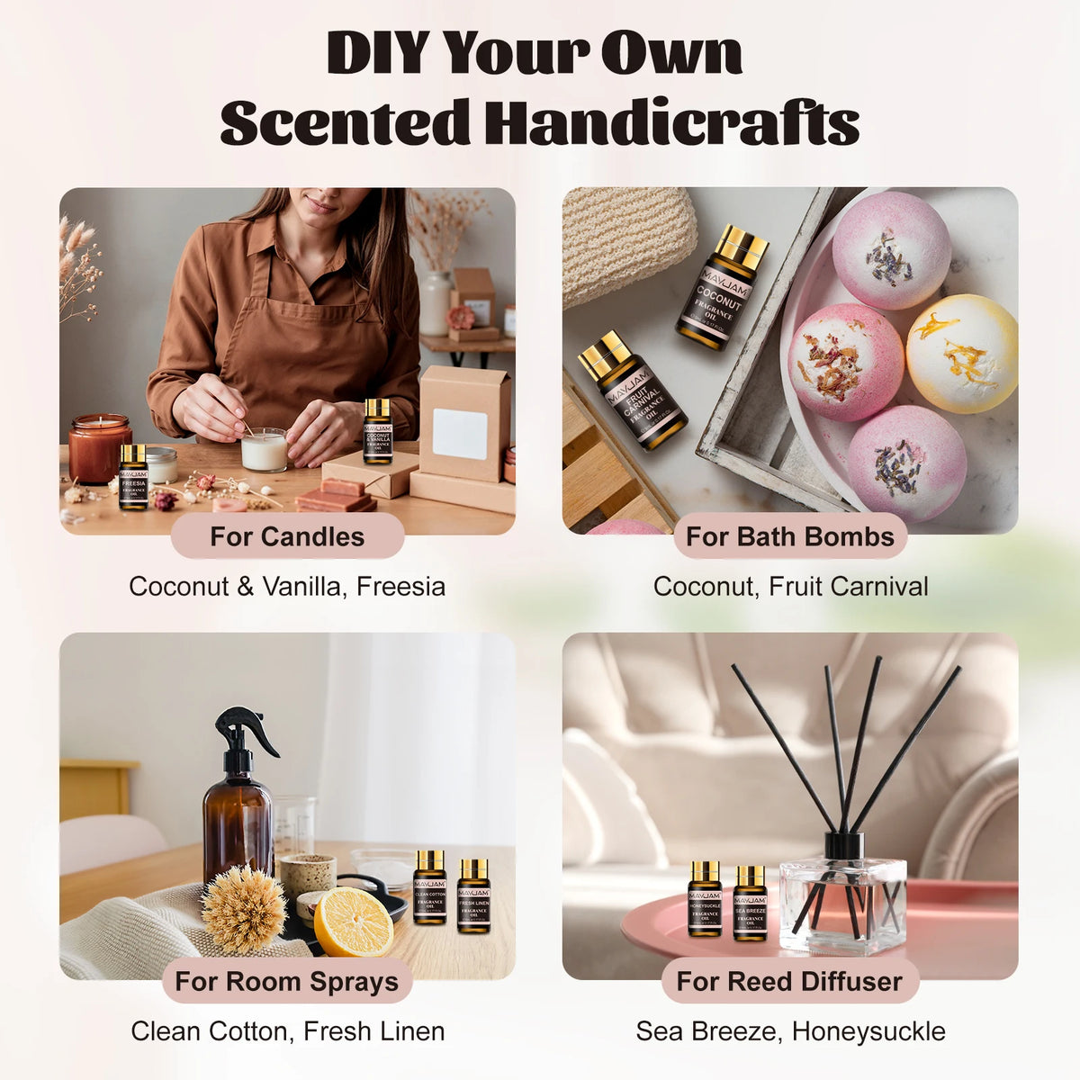 MAYJAM Assorted Fragrance Oil Kit For Candle Making And Diffusers