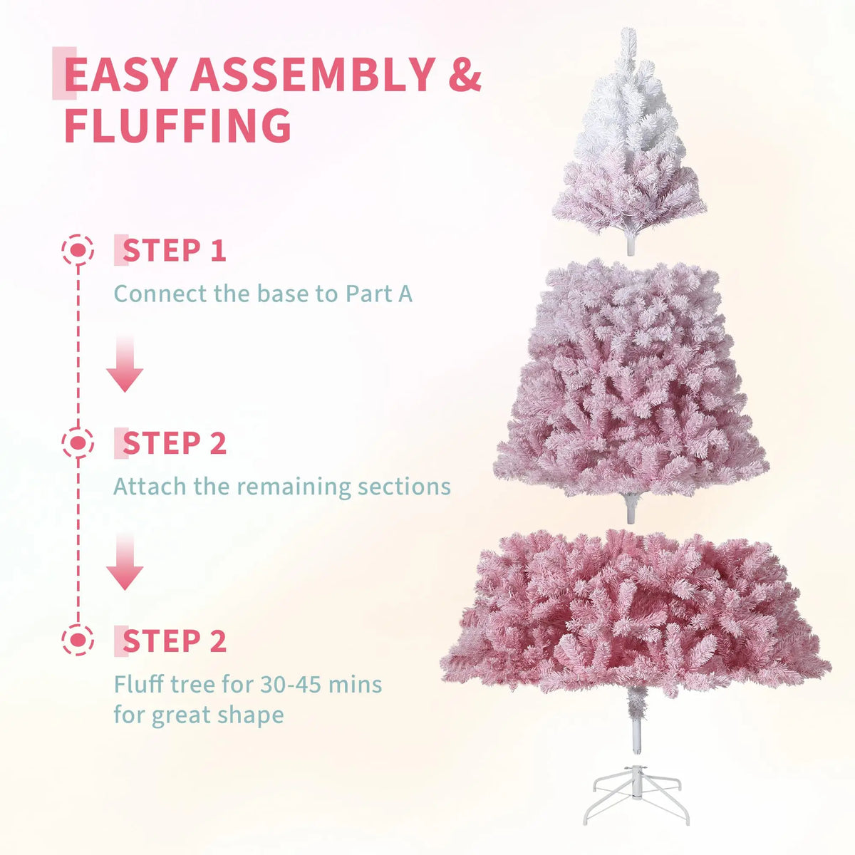 Prelit Artificial Christmas Tree With RGB Flocked Lights