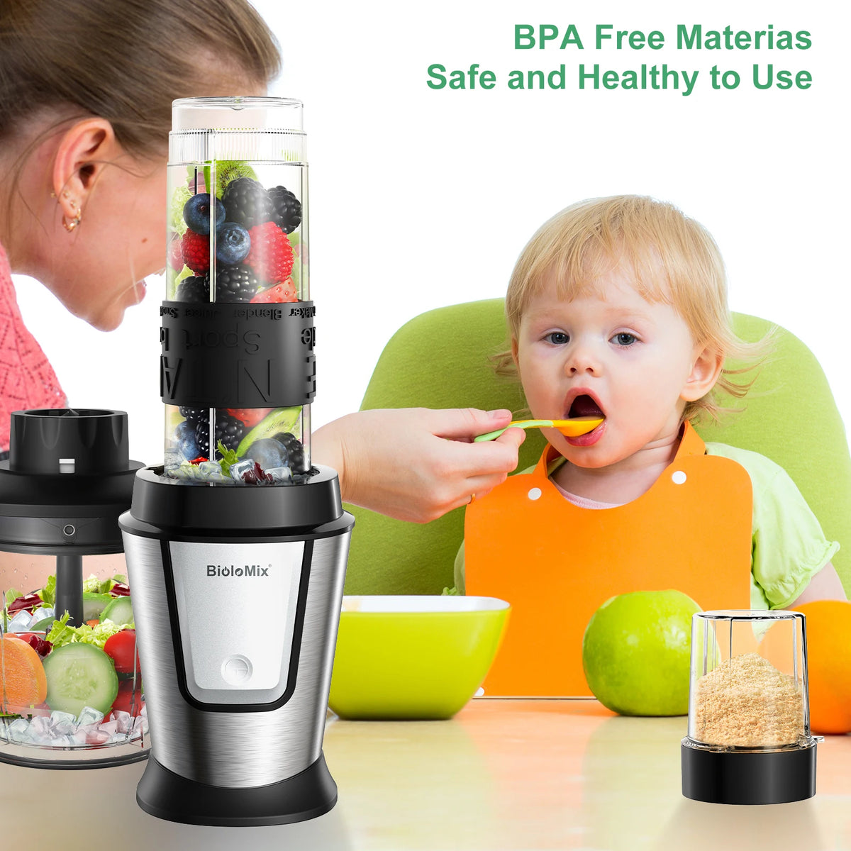 Biolomix 700W Multifunctional Portable Food Processor Blender
