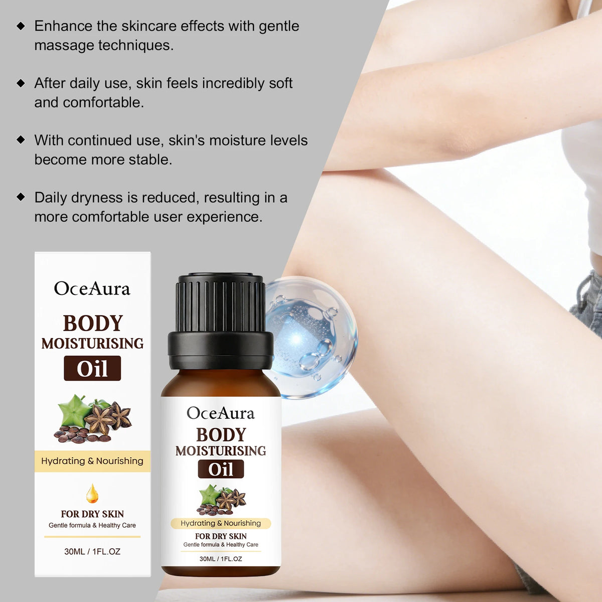Gentle Moisturizing Body Essence Oil For Smooth And Glowing Skin