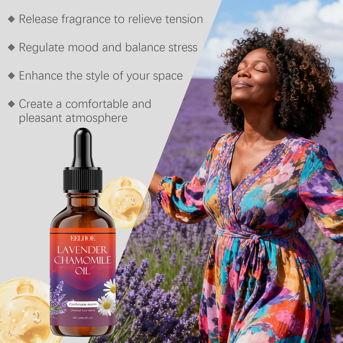 Lavender Chamomile Body Oil Deep Moisturizing Nourishing Skin Essence