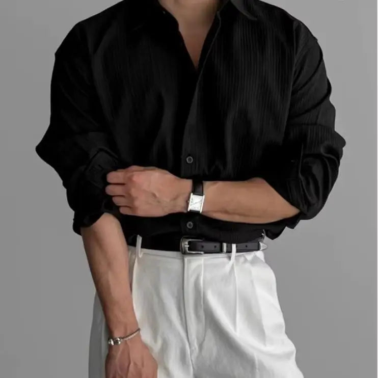 A Must-have Business Casual Shirt for Stylish Men, Men's Wear Made of Textured Fabric High-end Quality Fashionable Men's Shirts