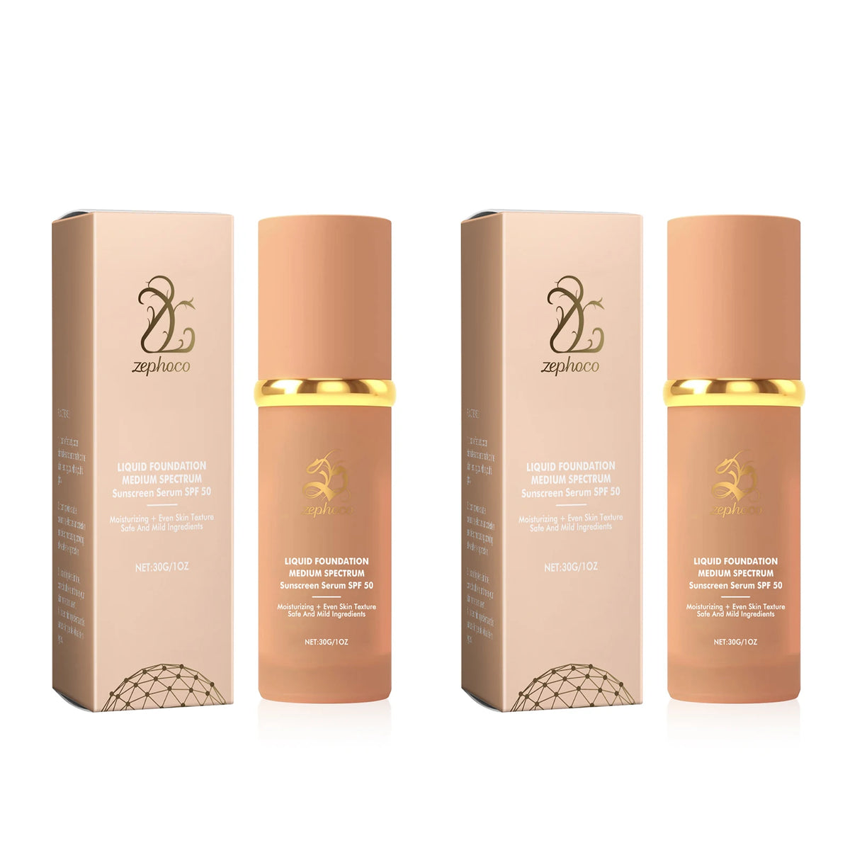 Zephoco Liquid Foundation SPF 50 Waterproof Full Coverage Concealer