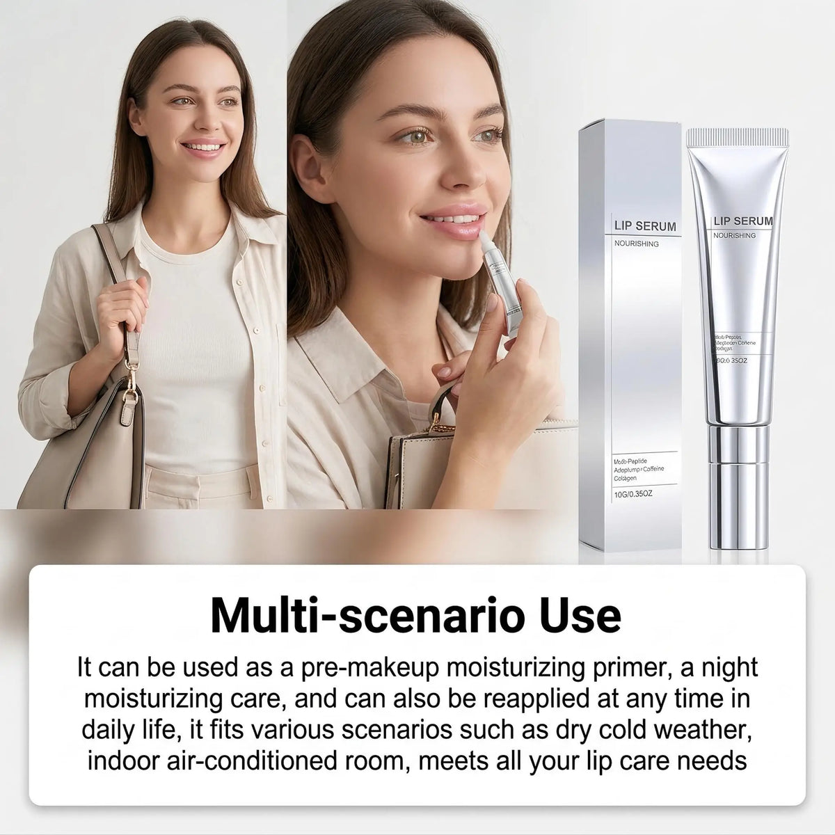Moisturizing Lip Essence Peptide Lip Treatment Lips Balm Soothing Moisturizing Hydrating Dry Rough Lip Shine Volume Lip Gloss Light Tinted Lips Balm