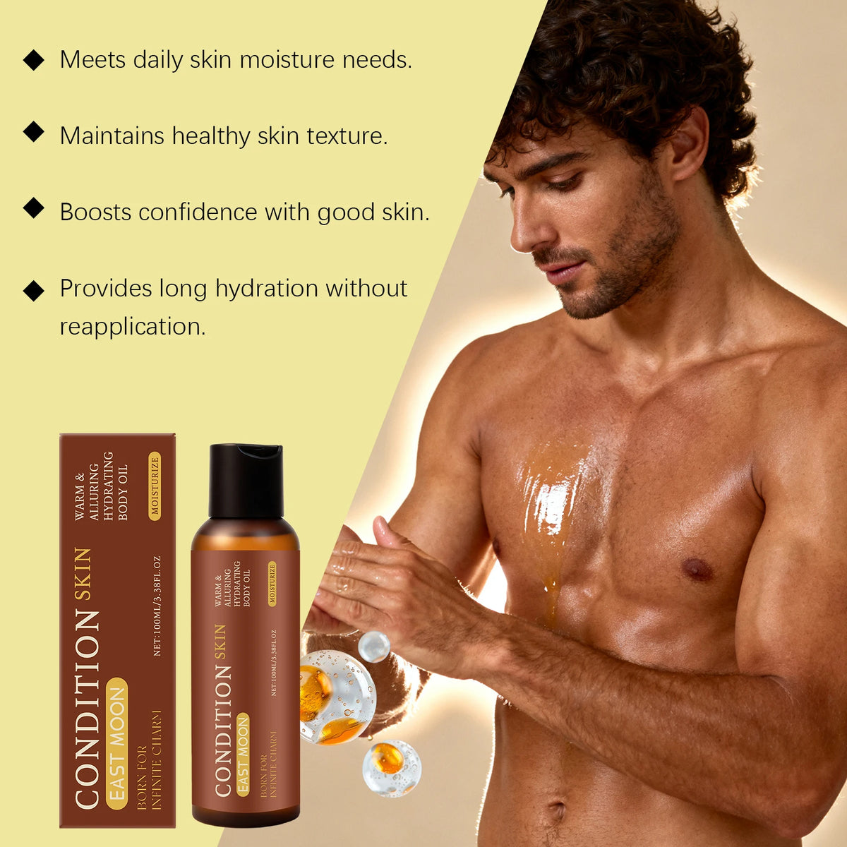 Men Gentle Moisturizing Body Essence Oil Soft And Smooth Skin