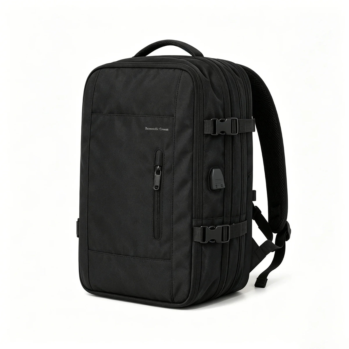 Black Romantic Crown Expandable Rucksack for Women,17.3 Inch Laptop Travel Carry‑On Backpack With USB Port Anti‑Theft Water‑Repellent Weekender Business Bag