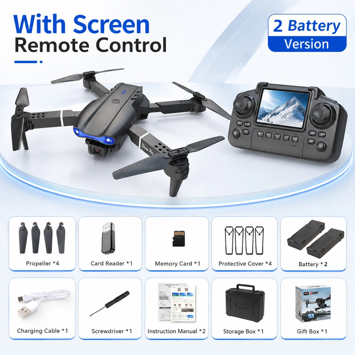 ZNLYRION 4K RC Drone With Dual Camera And Screen Remote