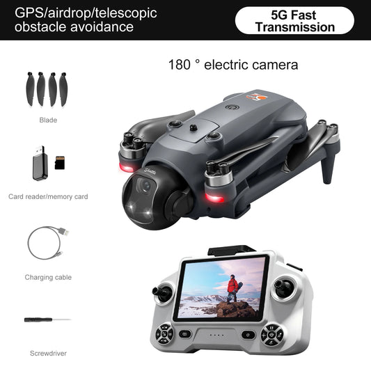 ZNLYRION Foldable GPS Drone With Screen Remote And Obstacle Avoidance