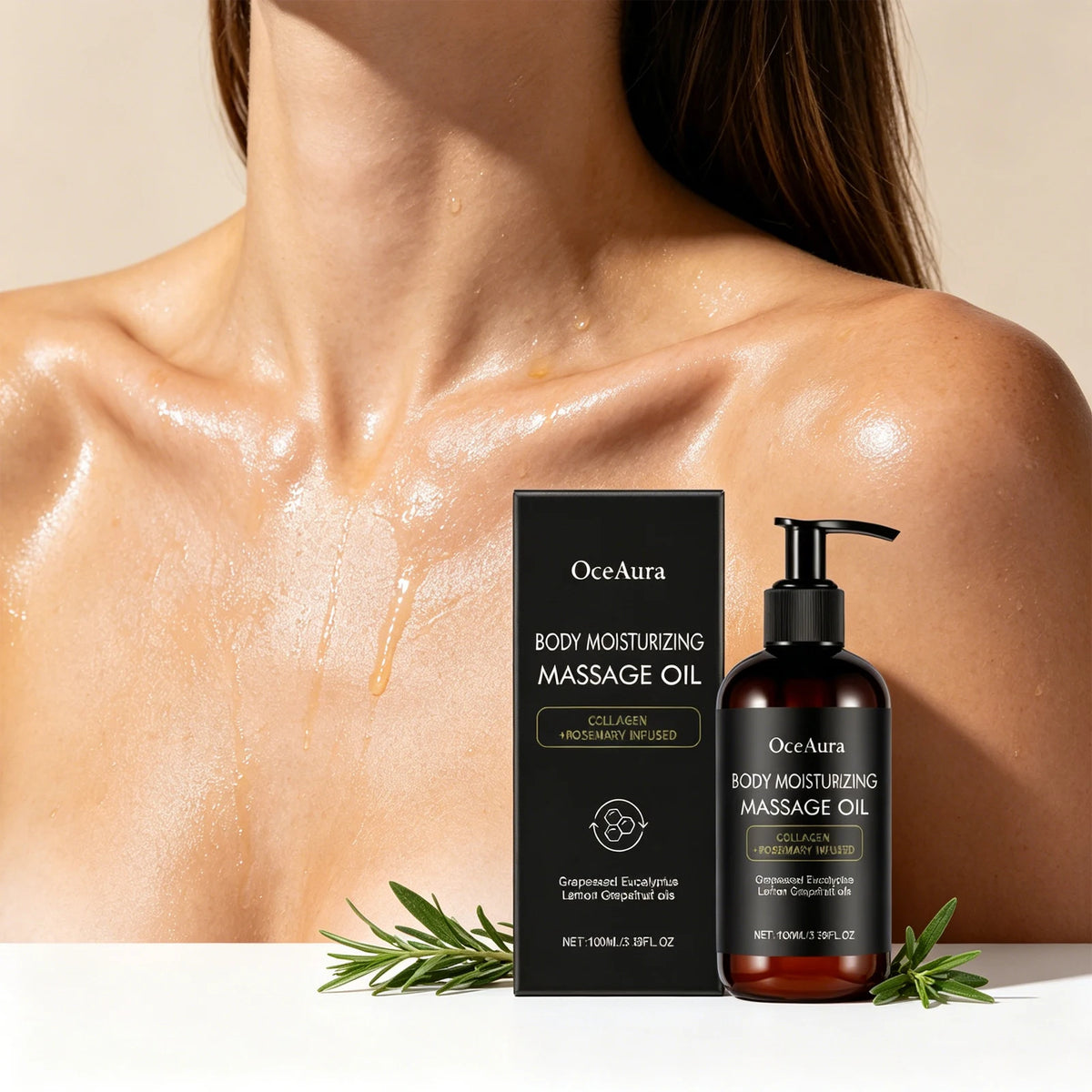 OceAura Moisturizing Massage Oil For Gentle Hydrating Skin Care
