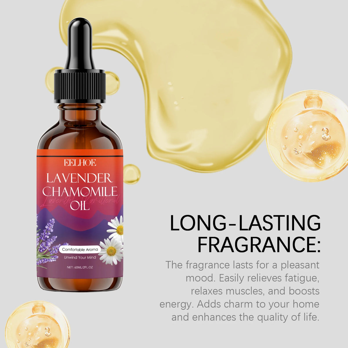 Lavender Chamomile Body Oil Deep Moisturizing Nourishing Skin Essence