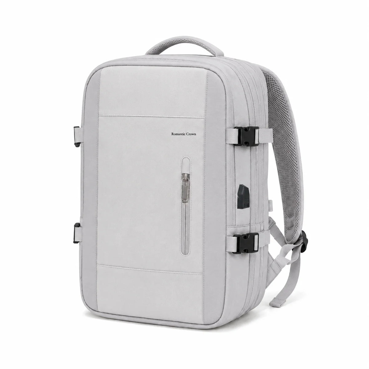Black Romantic Crown Expandable Rucksack for Women,17.3 Inch Laptop Travel Carry‑On Backpack With USB Port Anti‑Theft Water‑Repellent Weekender Business Bag