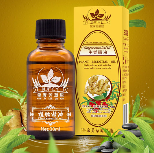 Natural Ginger Essential Oil For Lymphatic Drainage And Massage