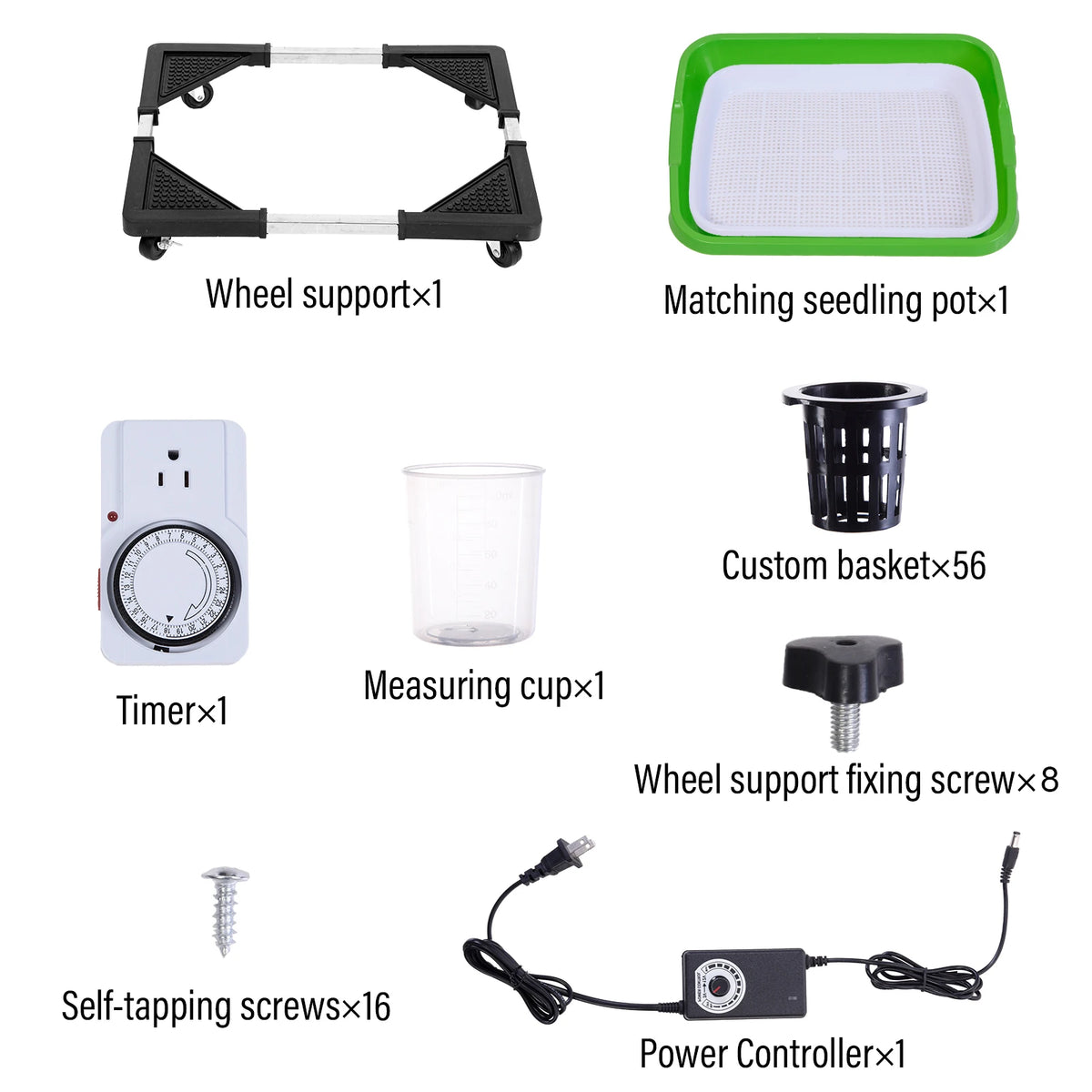 65in Vertical Hydroponic Garden Tower with 56 Planting Holes 18W Water Pump for Leaf Plants