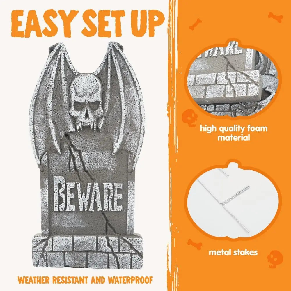 Halloween Outdoor Tombstone Decorations With Stakes For Yard
