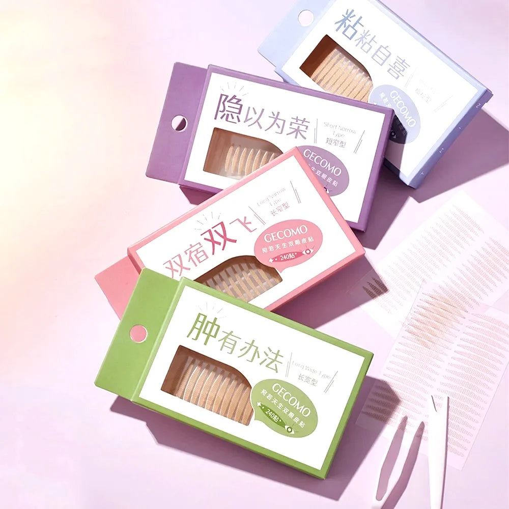 240 PCS Double Eyelid Stickers Natural Invisible And Long-lasting Shaping Big Eye Beauty Tapes For Single Eyelid Person