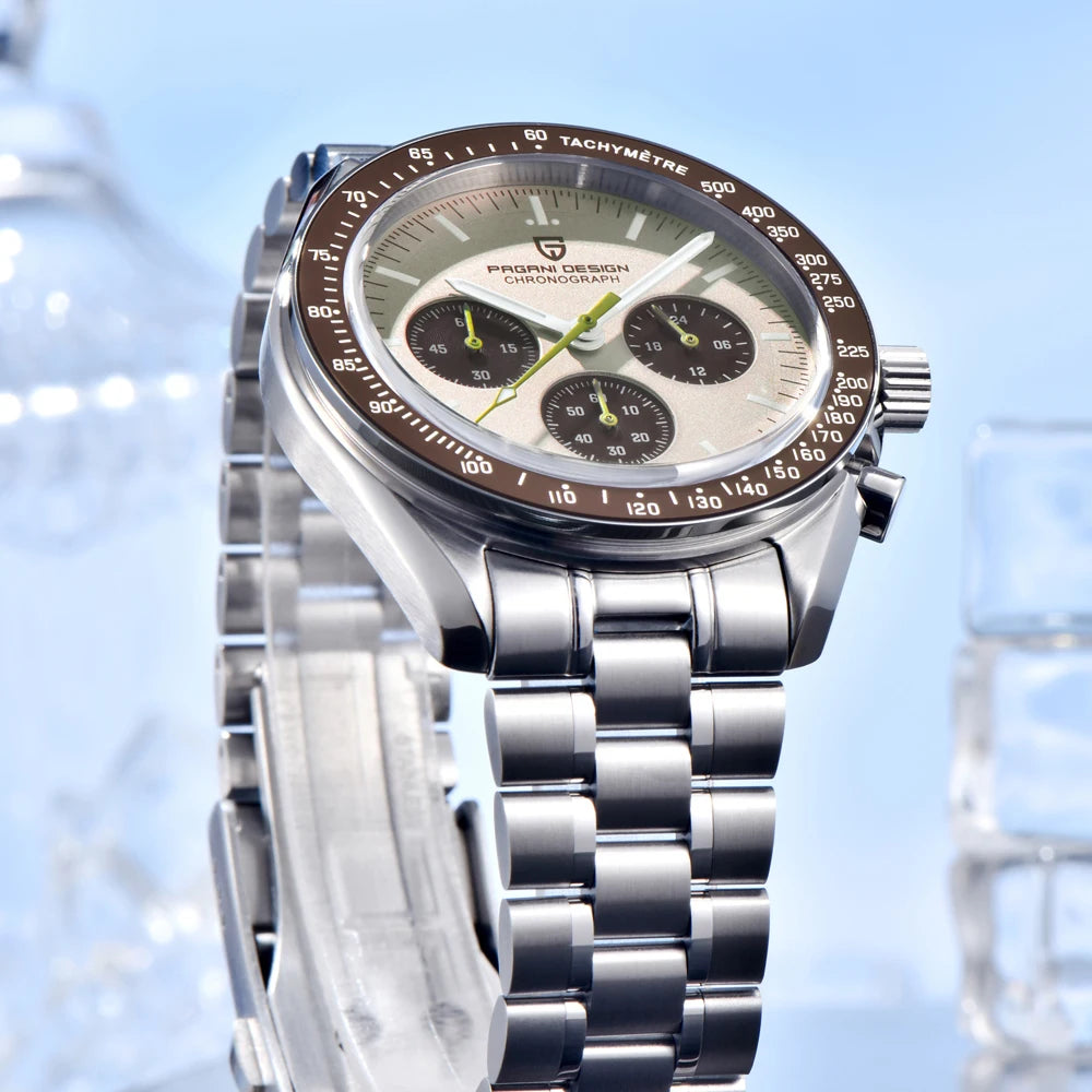 Pagani Design Men Stainless Steel Quartz Watch Chronograph Sapphire
