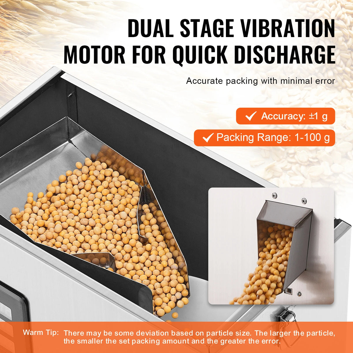 SucceBuy 1-100g Automatic Particle Packaging Machine Pouch Powder Sachet Weighting Filling Packing Machine Tea Seeds Beans Rice