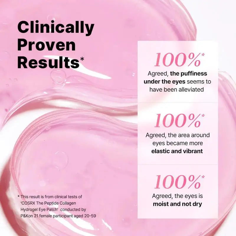 Korean PDRN Hydrogel Eye Masks with Collagen - Cooling Under Eye Patches for Dark Circles, Depuffing, Smoothing - Daily Gentle Skincare Treatment (Easy to Apply Patch)