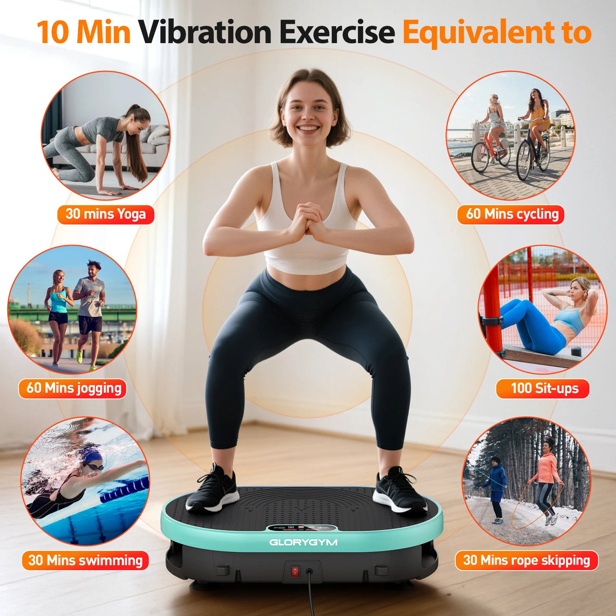 LED Display Vibration Plate Exercise Machine Whole Body Workout Power Vibrate Platform for Lymphatic Drainage Fitness Equipment