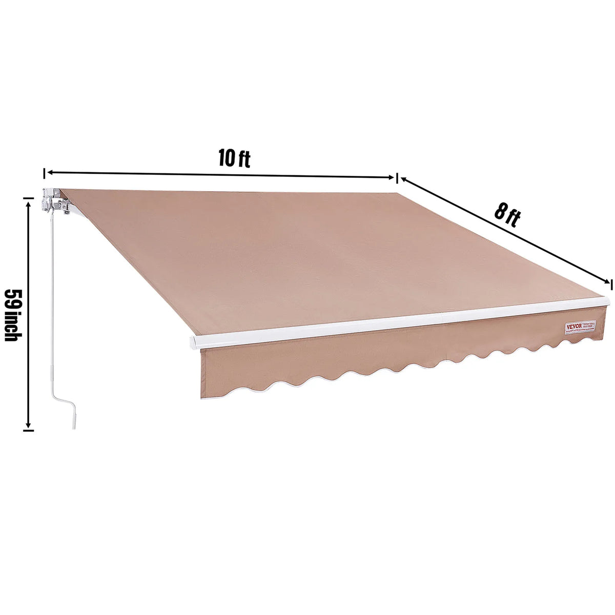 SucceBuy Manual Retractable Patio Awning Sun Shade Shelter