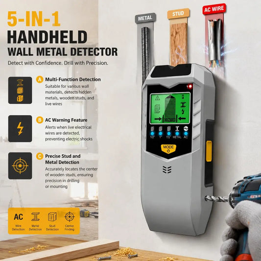 Multifunctional Wall Stud Metal Wire Detector With LCD Display