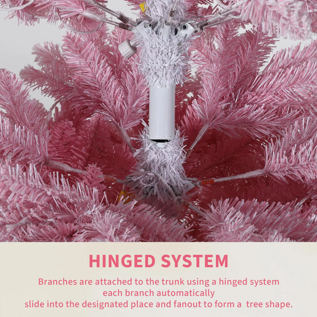 Prelit Artificial Christmas Tree With RGB Flocked Lights