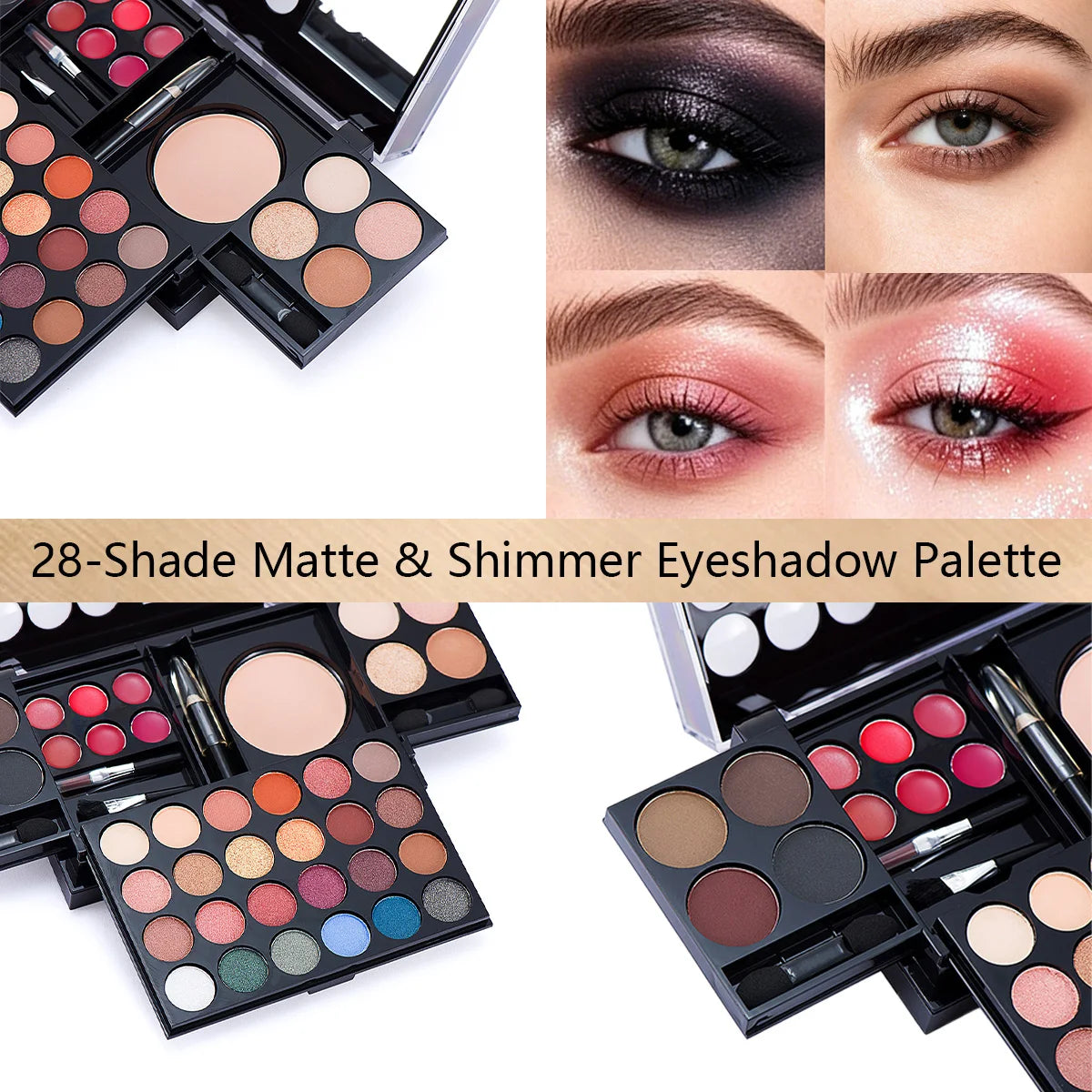 Professional Makeup Kit for Women Full Kit with Mirror, Multi-Functional Makeup Box, Eyeshadow, Blush, Lipstick All in One, Fits The Makeup Well Without Smudging Or Fading, Gifts for Wedding Season And Halloween