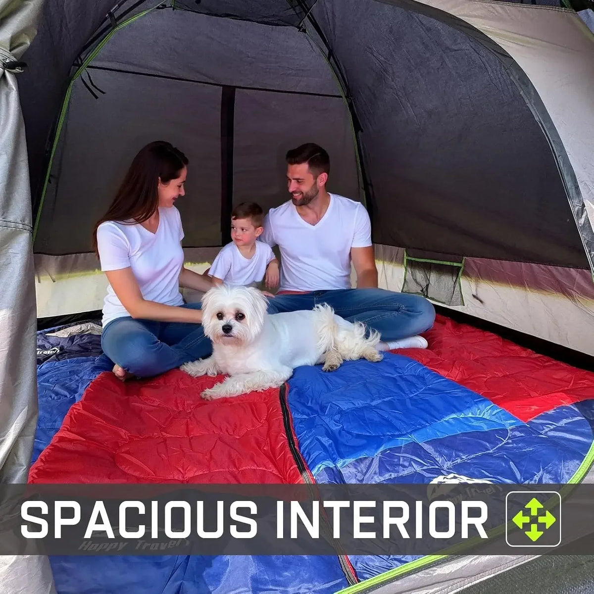 Happy Travel Camping Tent, 4/6 Person Dome Tents for Camping with Rainfly