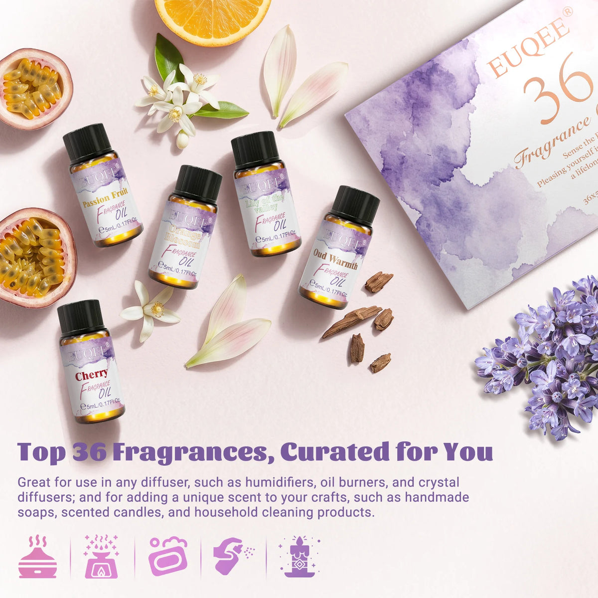 EUQEE Fragrance Oil Gift Set For Diffuser And Candle Making