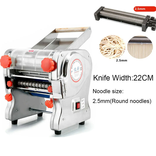 Commercial Electric Pasta Maker Dual Knife Stainless Steel Noodle Machine