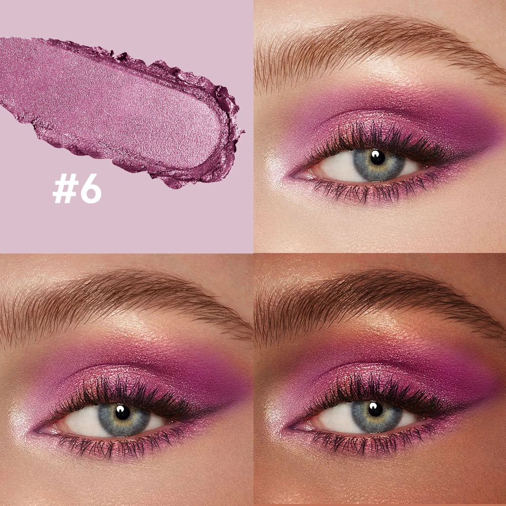 Shimmer Cream Eyeshadow Stick Waterproof Metallic Eye Shadow Crayon Blendable Long Lasting Glitter Eye Brightener Stick Daily Eye Makeup Cosmetic