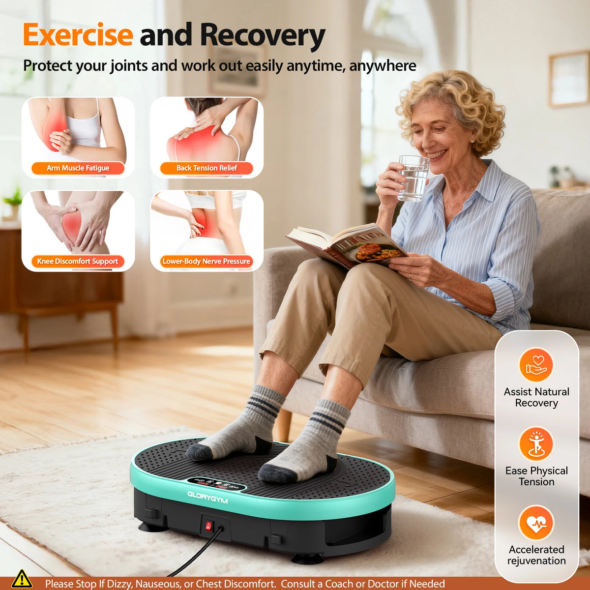 LED Display Vibration Plate Exercise Machine Whole Body Workout Power Vibrate Platform for Lymphatic Drainage Fitness Equipment