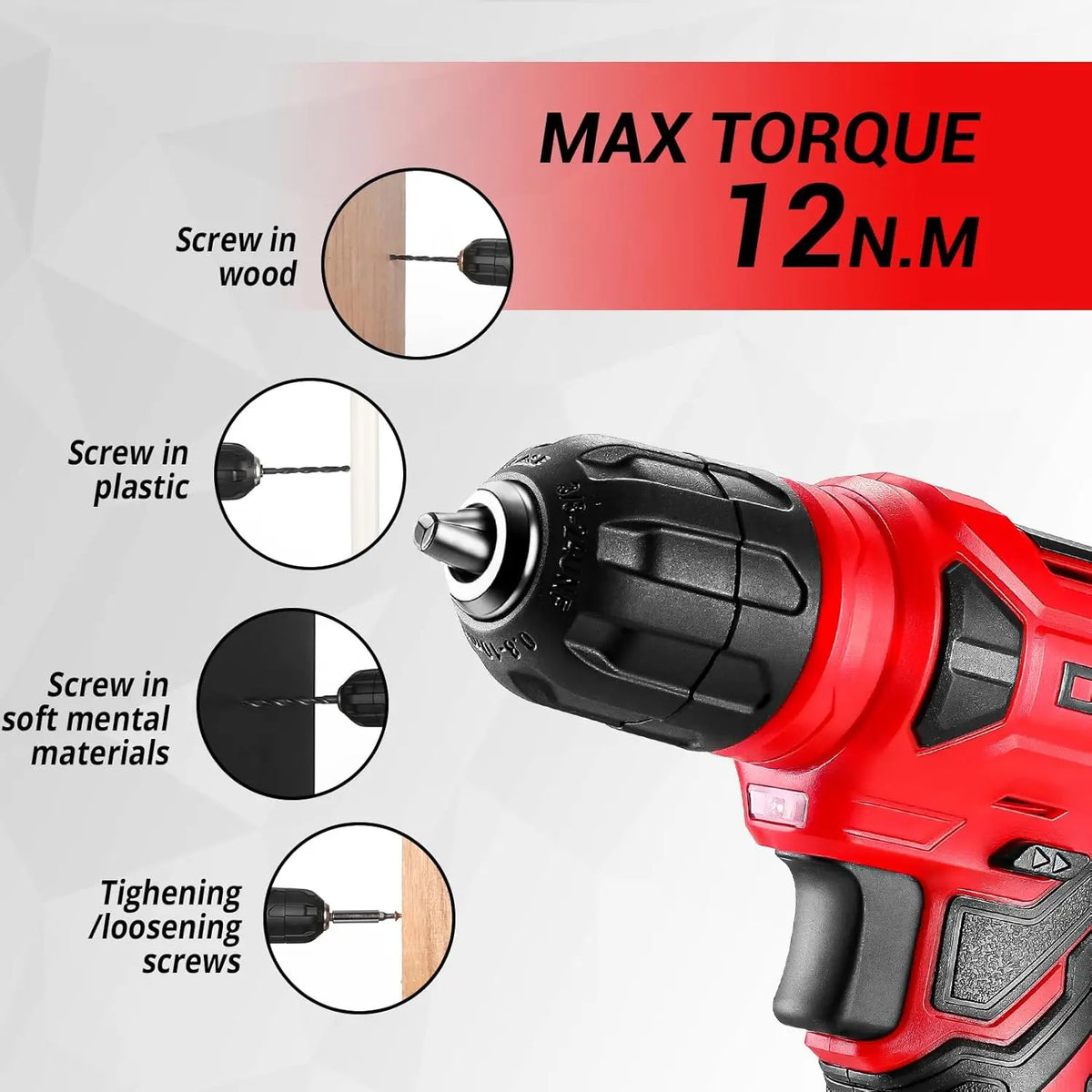 DEKO Cordless Drill Home Tool Kit With Hand Tools Set