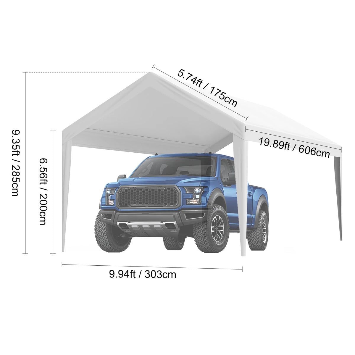 SucceBuy Replacement Carport Canopy Cover Waterproof UV Protected