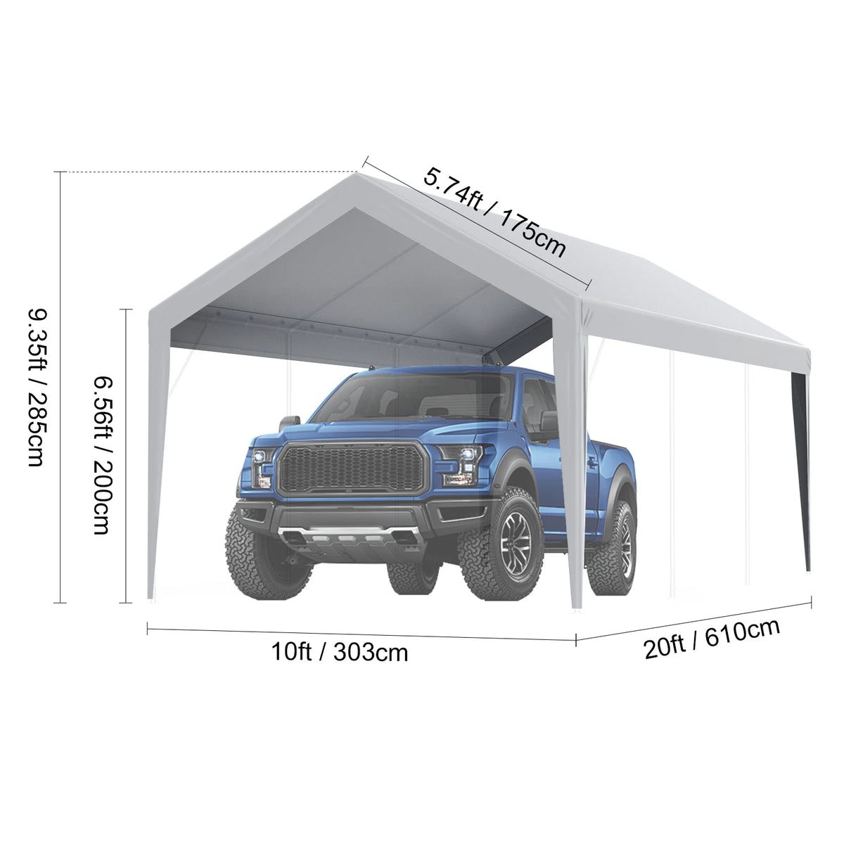 SucceBuy Replacement Carport Canopy Cover Waterproof UV Protected