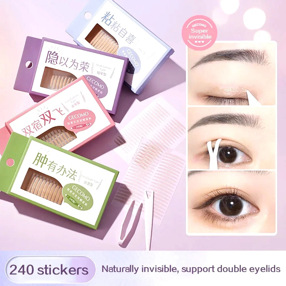 240 PCS Double Eyelid Stickers Natural Invisible And Long-lasting Shaping Big Eye Beauty Tapes For Single Eyelid Person