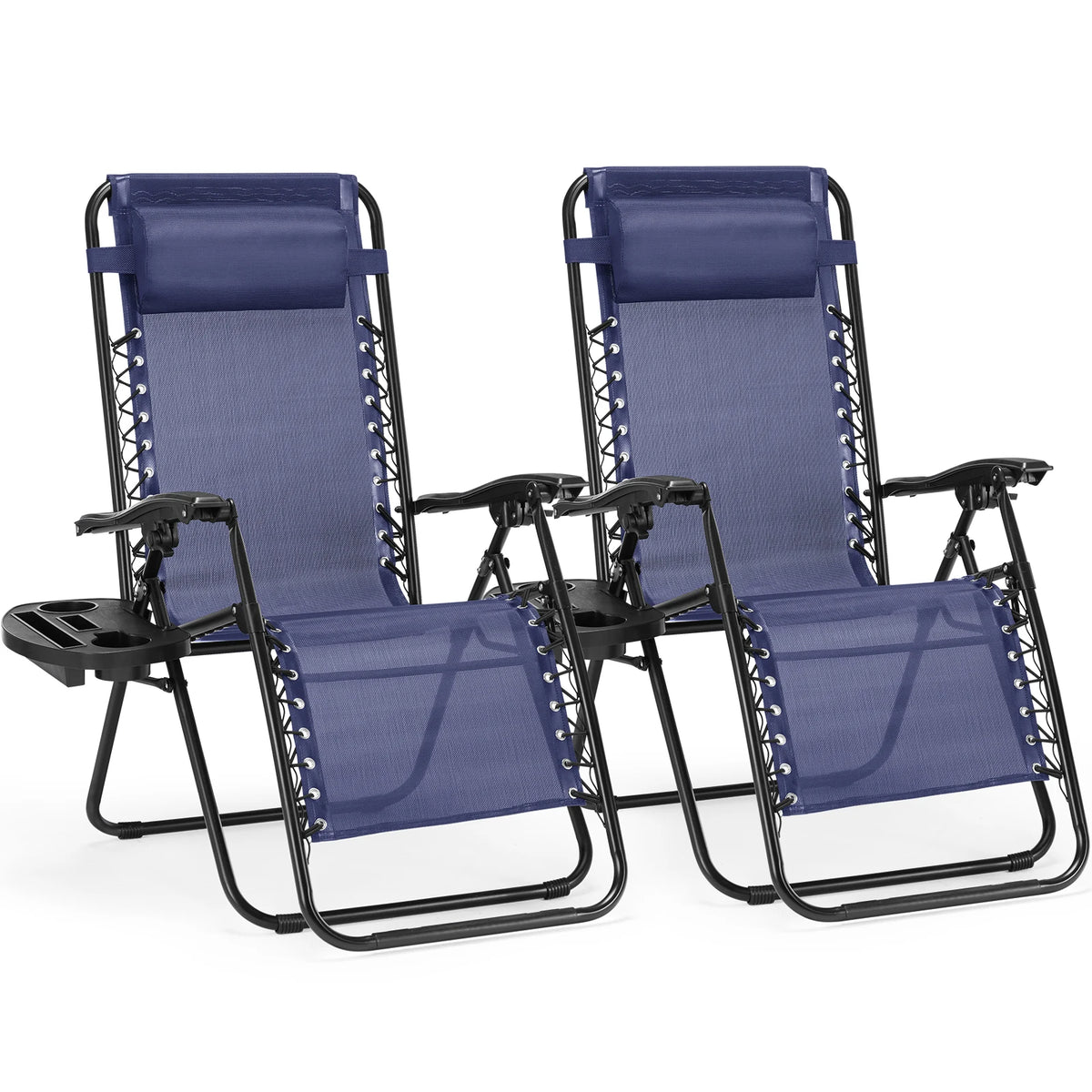 JHK Portable Zero Gravity Patio Lounge Chair With Cup Holder