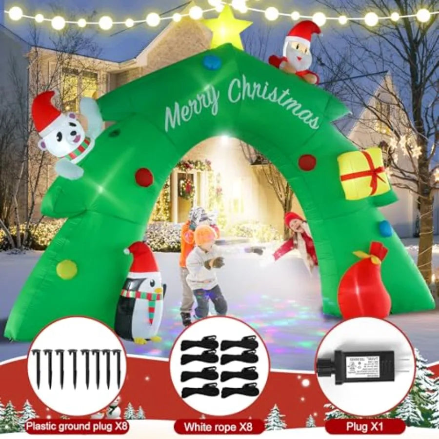 OLOEY Inflatable Christmas Tree Arch With LED Kaleidoscope Lights