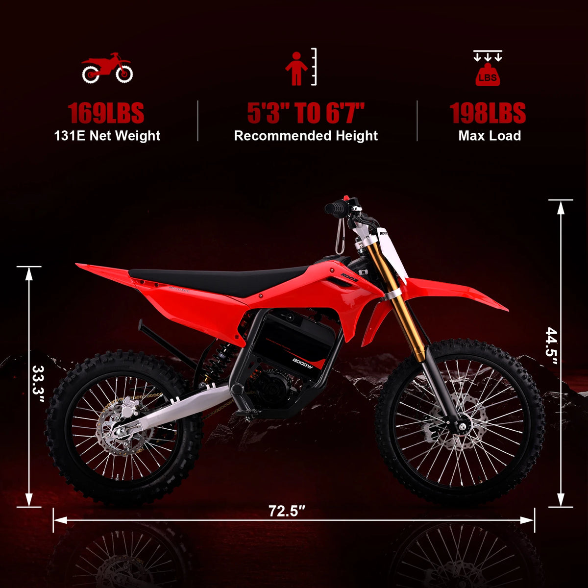 Kooz HP131EL High Power Electric Dirt Bike For Adults