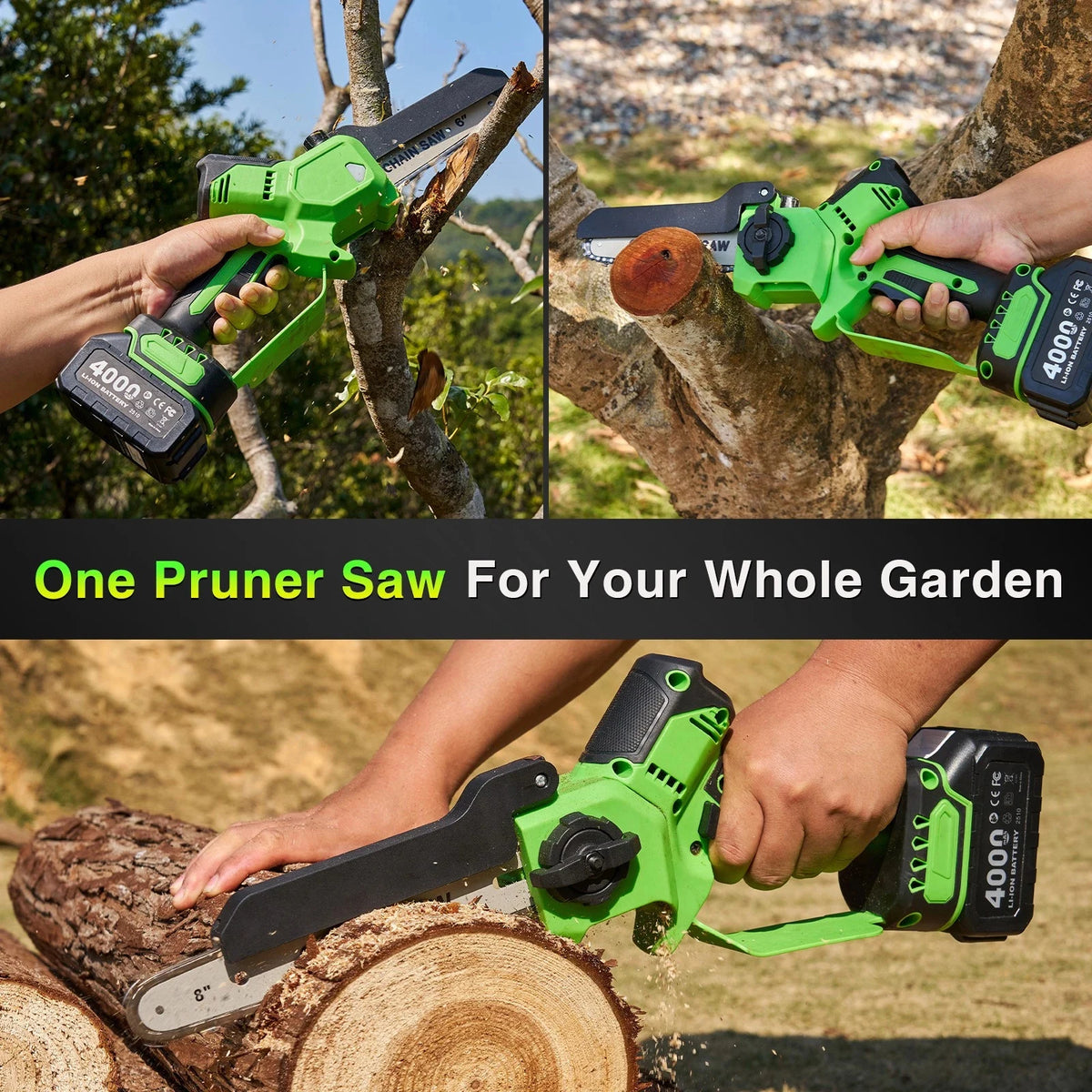 Taskstar Cordless Brushless Pruning Chain Saw for Garden Tree Trimming
