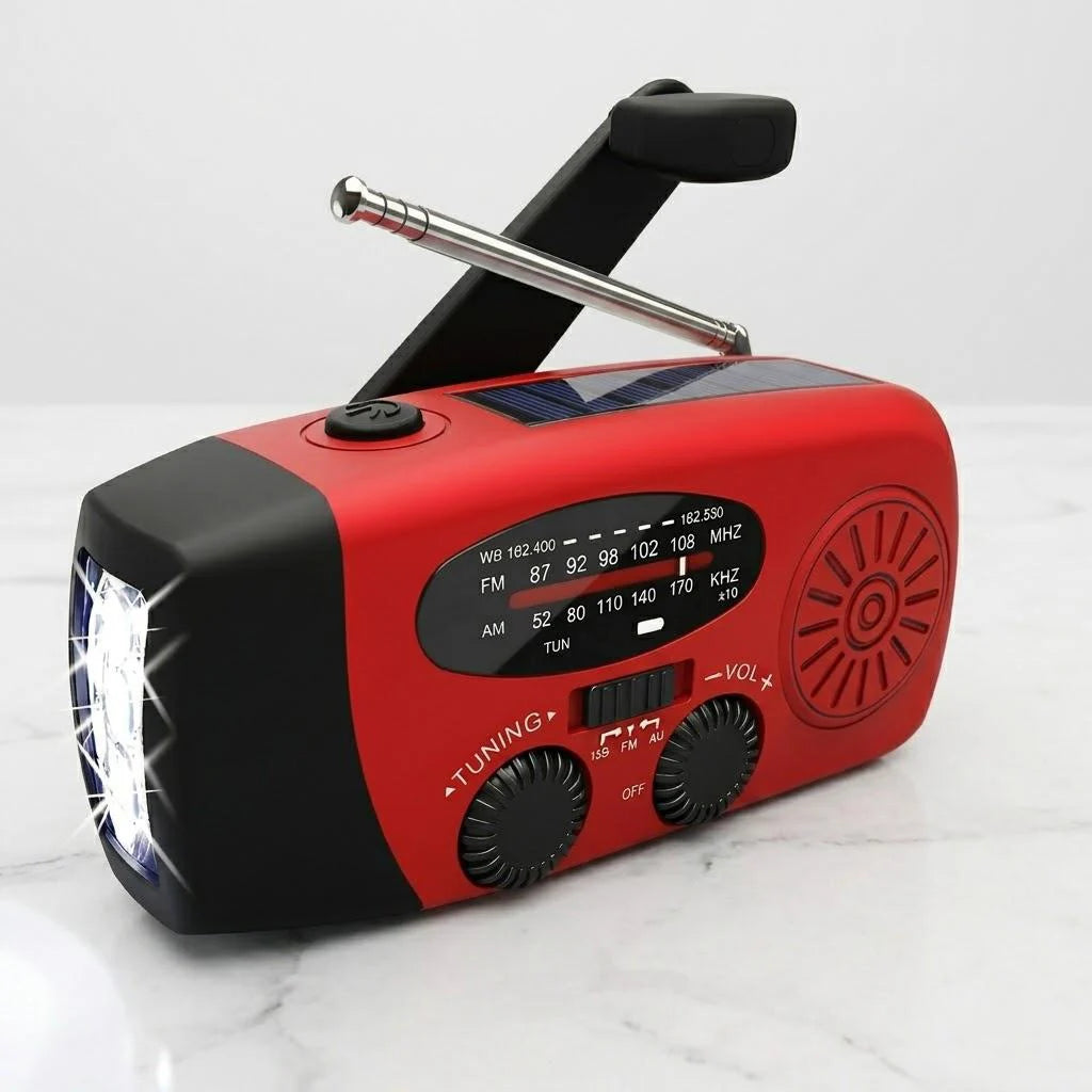 Solar Hand Crank Emergency Weather Radio With Power Bank