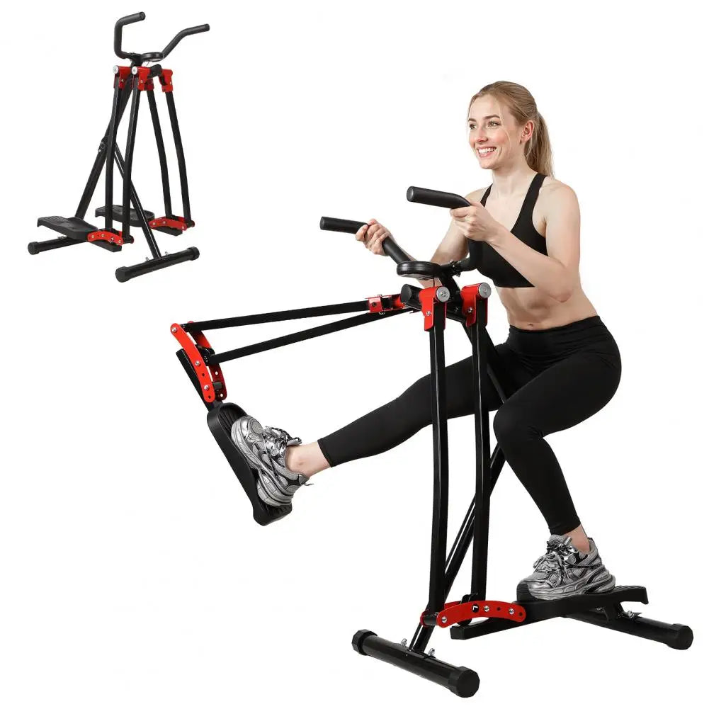 Cross Trainer Glider, 330LBS Load Bearing Air Walker Exercise Machine, Foldable Elliptical Cross Trainer With LCD Monitor