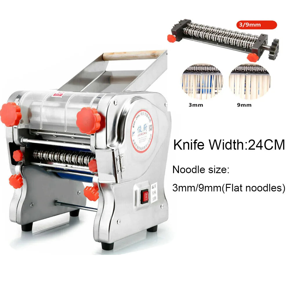 Commercial Electric Pasta Maker Dual Knife Stainless Steel Noodle Machine