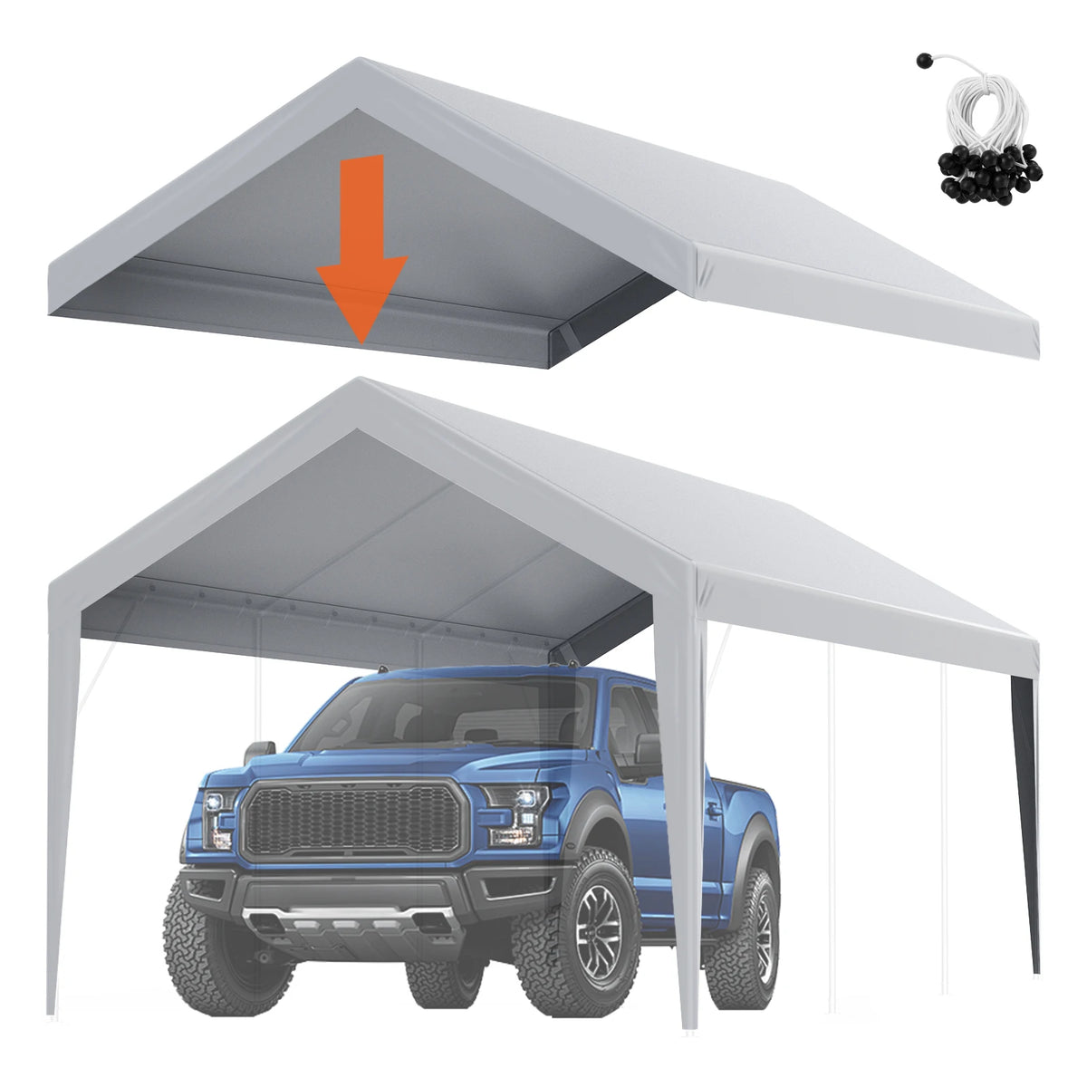 SucceBuy Replacement Carport Canopy Cover Waterproof UV Protected