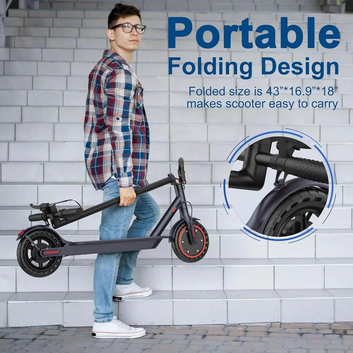 Ladped Folding Electric Scooter 350W 19Mph 16 Mile Range