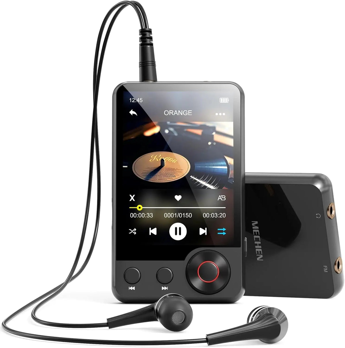 MECHEN MP3 Player with Bluetooth 5.3, 2.4-inch, HD Speakers, Dual Headphone Ports, FM Radio, Audio Recording, EBooks