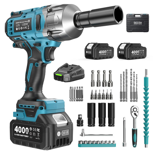 Seesii Brushless Cordless Impact Wrench And Drill Kit